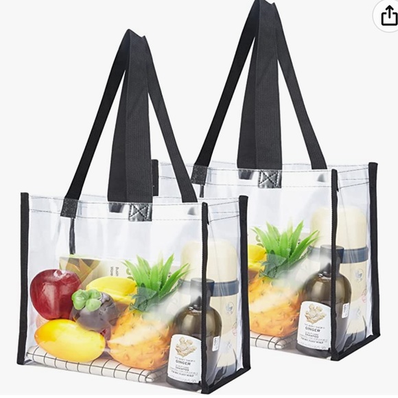 Bags 2pack Clear Tote Bag Stadium Approved 12x12x6 See Through Clear